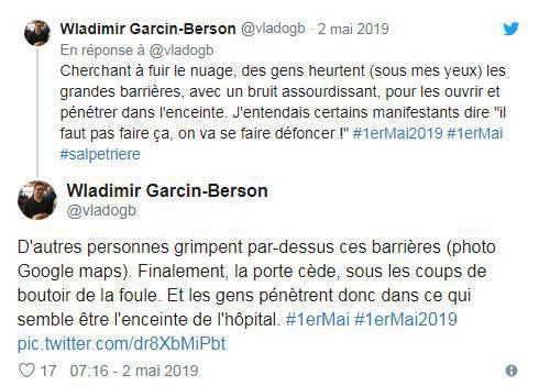 Non, l'hôpital de la Pitié-Salpêtrière n'a pas été attaqué par des black blocs, ni dégradé(Libération)