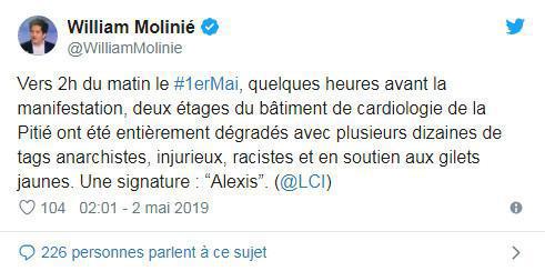 Non, l'hôpital de la Pitié-Salpêtrière n'a pas été attaqué par des black blocs, ni dégradé(Libération)