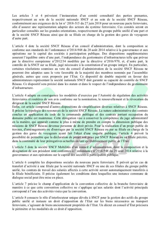 Rapport relatif « confidentiel » à l’ordonnance portant diverses dispositions relatives à la nouvelle SNCF Rapport relatif « confidentiel » à l’ordonnance portant diverses dispositions relatives à la nouvelle SNCF