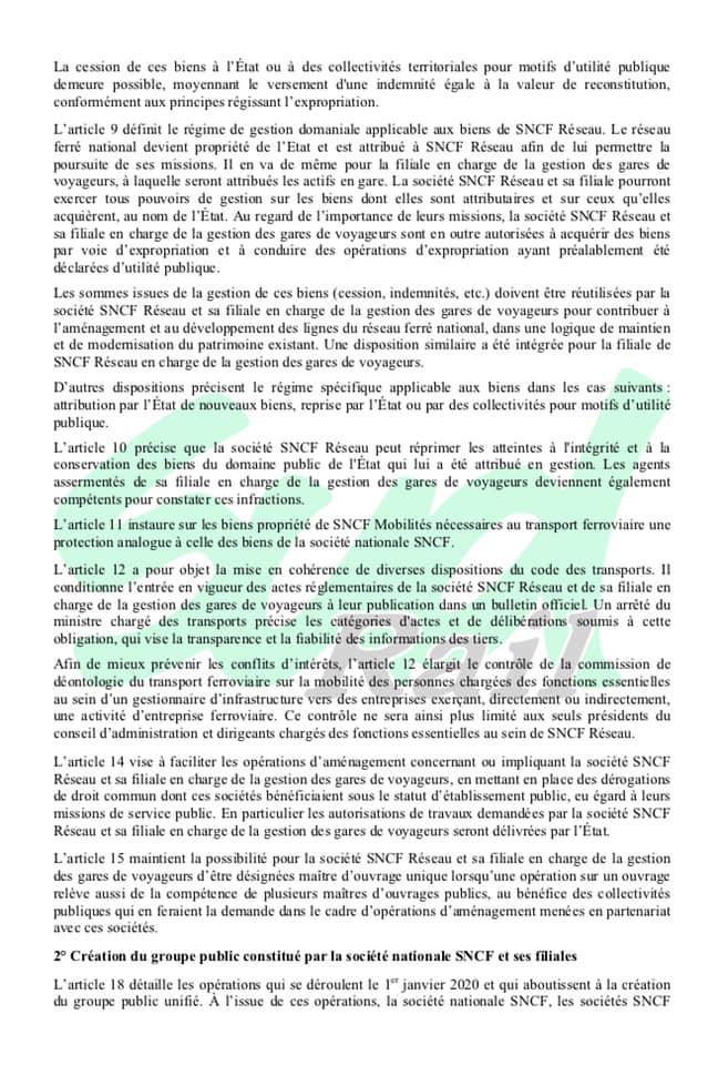 Rapport relatif « confidentiel » à l’ordonnance portant diverses dispositions relatives à la nouvelle SNCF