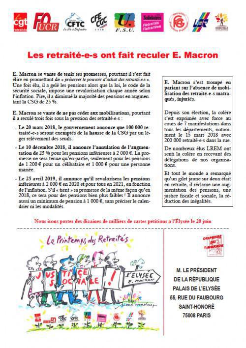 Les retraité-es ont fait reculé Macron, mais... Les retraité-es ont fait reculé Macron, mais...