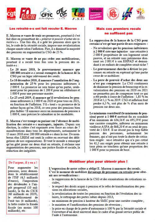 Les retraité-es ont fait reculé Macron, mais... Les retraité-es ont fait reculé Macron, mais...