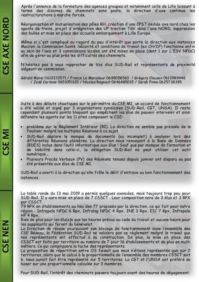 Le journal des CSE des syndicats de Picardie et de Lille