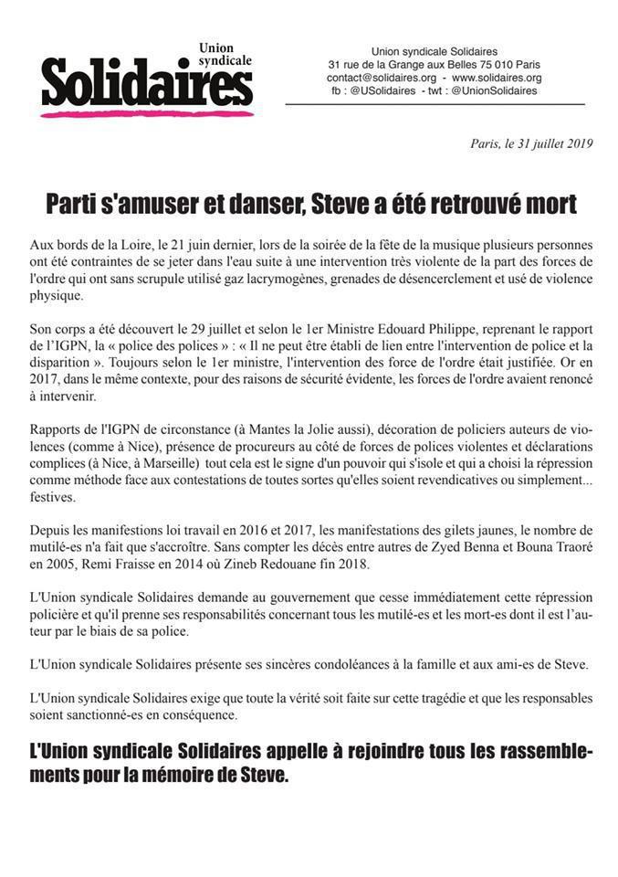 Parti s'amuser et danser, Steve a été retrouvé mort Parti s'amuser et danser, Steve a été retrouvé mort