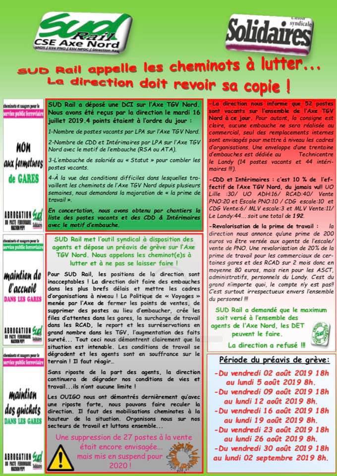 Préavis de grève CSE Axe Nord, échec des négociations ! Préavis de grève CSE Axe Nord, échec des négociations !