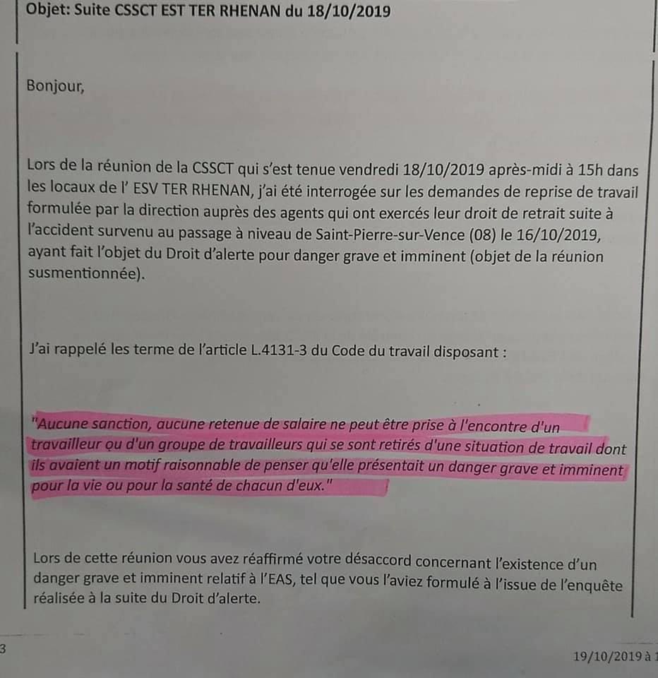 Courrier Inspection Du Travail Suite Au Droit De Retrait