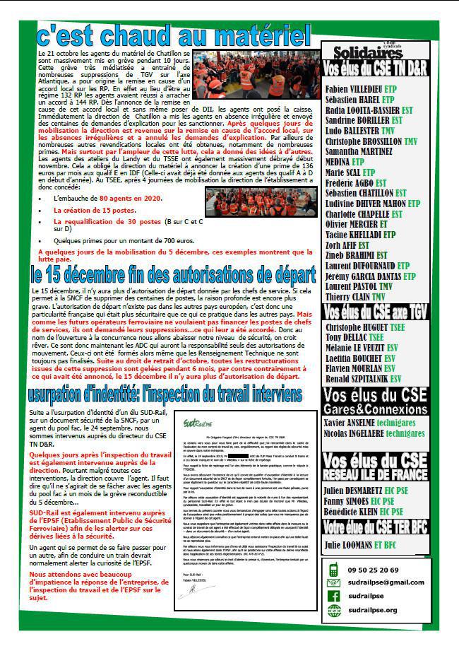 Journal d'information du syndicat de Paris Sud Est