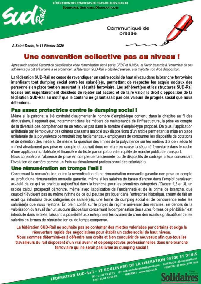 Une convention collective pas au niveau ! Une convention collective pas au niveau !