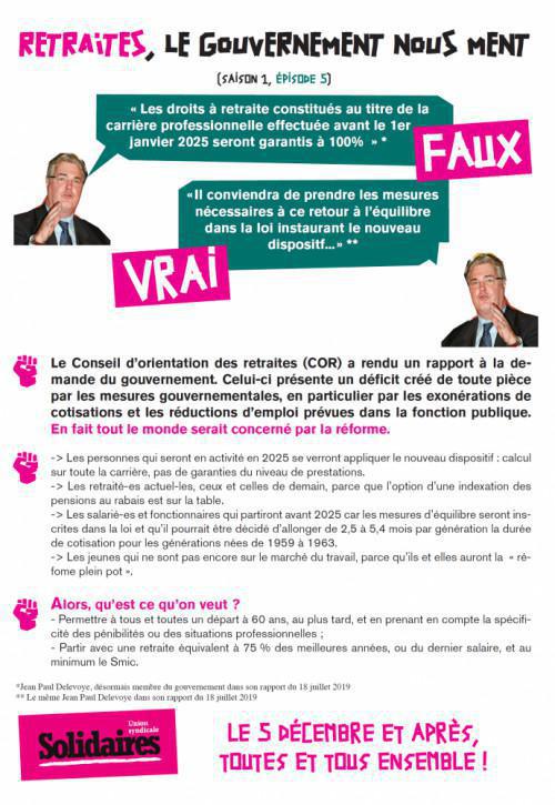 Retraites : Le gouvernement nous ment ! 