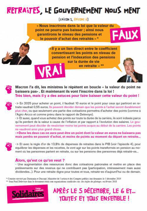 Retraites : Le gouvernement nous ment ! 