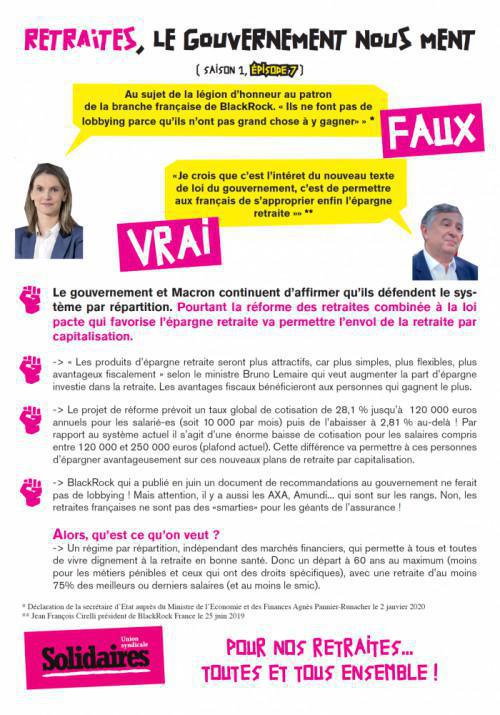 Retraites : Le gouvernement nous ment ! 