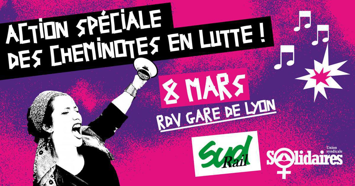 Action spéciale des cheminotes en lutte !