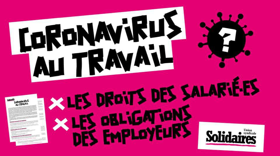 Coronavirus au travail Coronavirus au travail