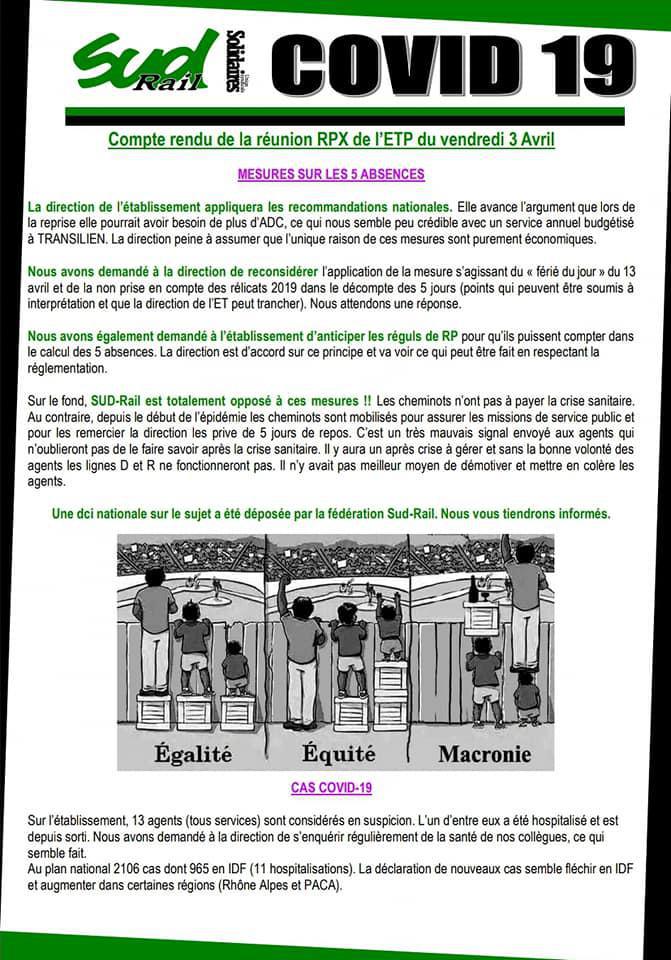 COVID-19 : Compte Rendu Réunion RPX ETP PSE