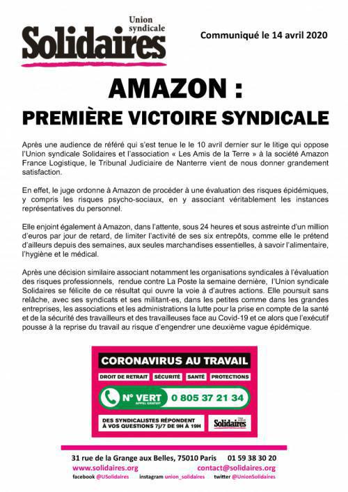 AMAZON : Première Victoire Syndicale