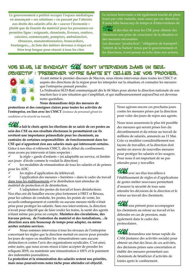 SUD Rail intervient dans l'intérêt et la protection des cheminots de la région, n’en déplaise à certains !