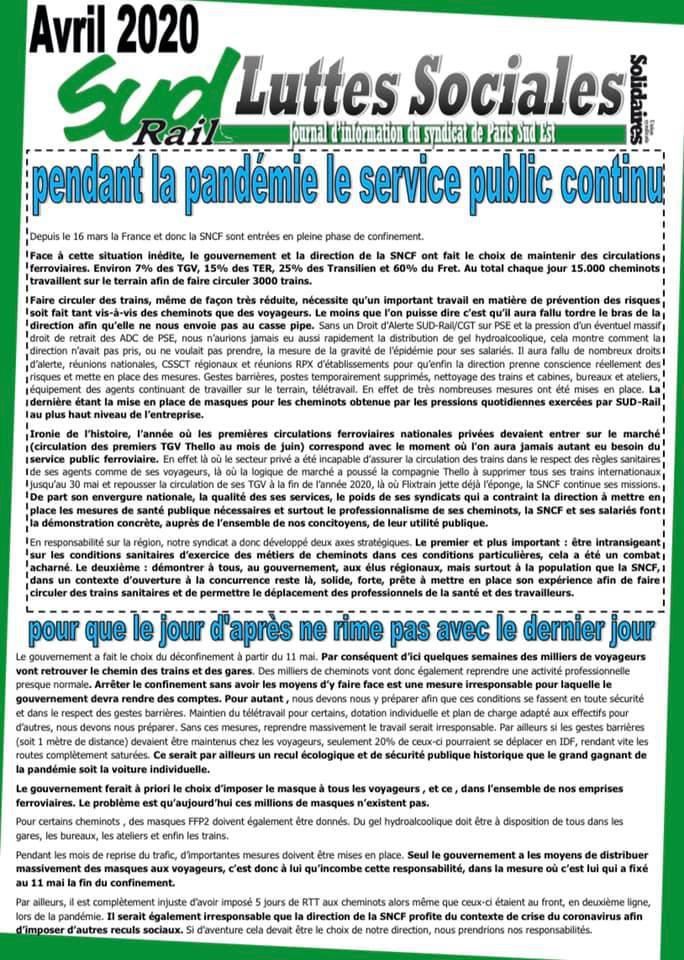 Luttes Sociales Paris Sud Est