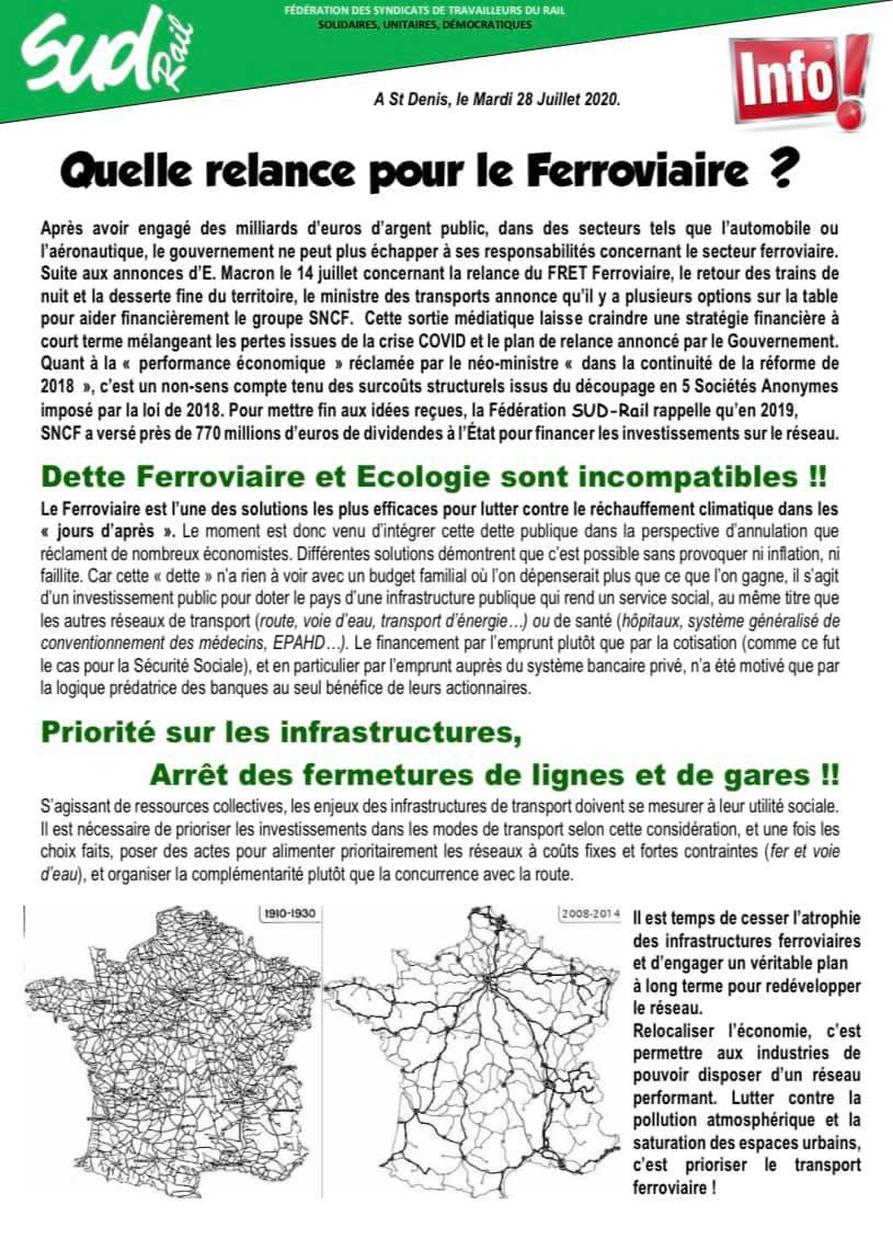 Quelle relance pour le ferroviaire ? Quelle relance pour le ferroviaire ?