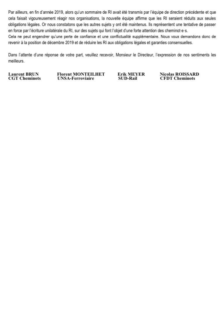 Courrier unitaire sur la modification partie disciplinaire du projet règlement intérieur Courrier unitaire sur la modification partie disciplinaire du projet règlement intérieur