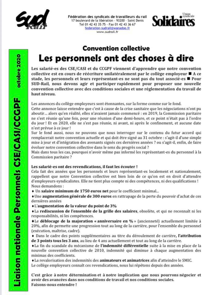 Les personnels des CSE/CASI/CCGPF ont des choses à dire !