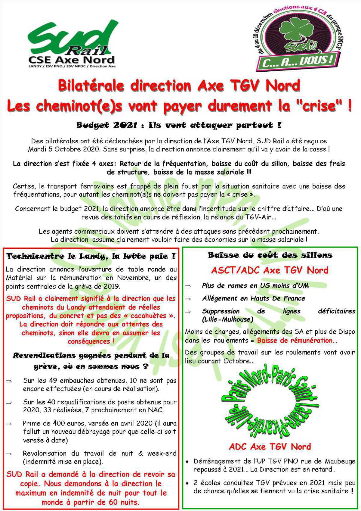 Les cheminot(es) vont payer durement la "crise" !
