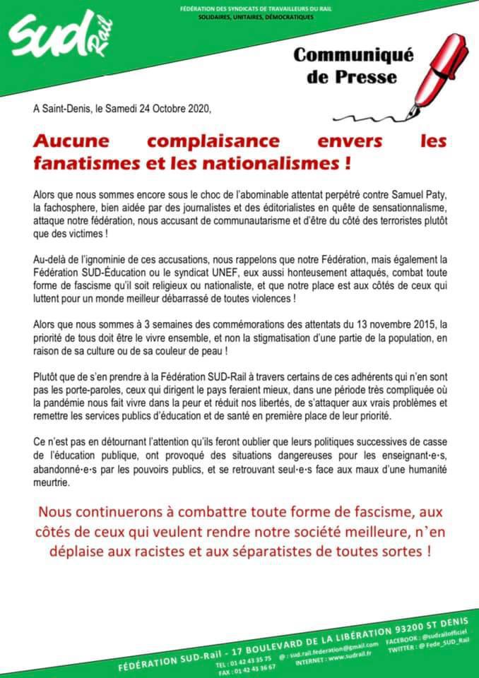 Aucune complaisance envers les fanatismes et les nationalismes ! Aucune complaisance envers les fanatismes et les nationalismes !