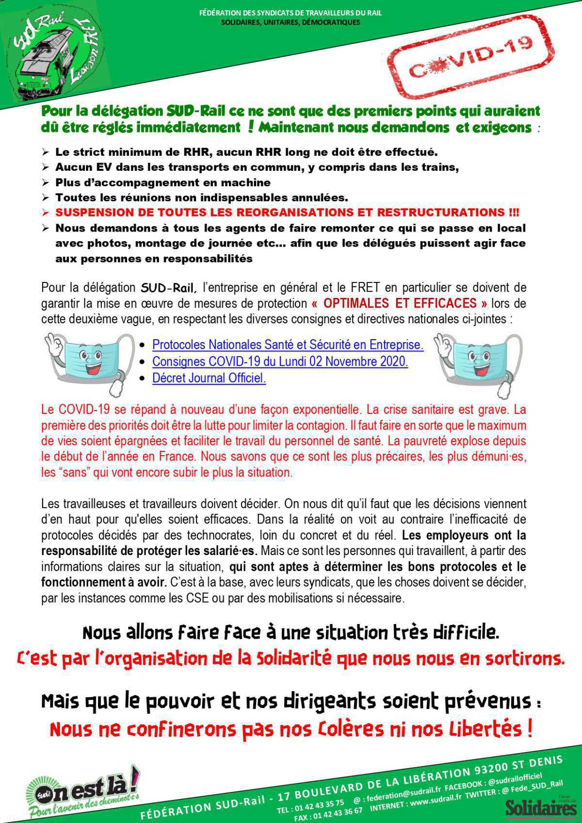 Droit d’alerte Danger Grave et Imminent déposé par SUD Rail sur la SAS FRET