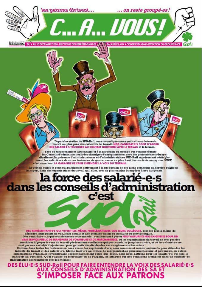 Élections CA : Votez et faites Voter SUD Rail Ici !