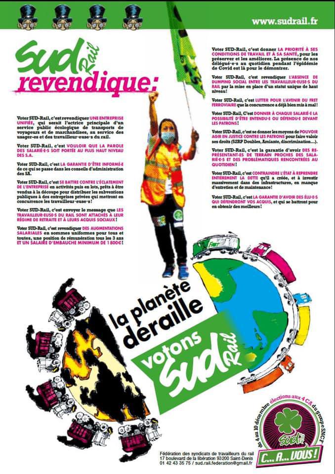 Élections CA : Votez et faites Voter SUD Rail Ici !