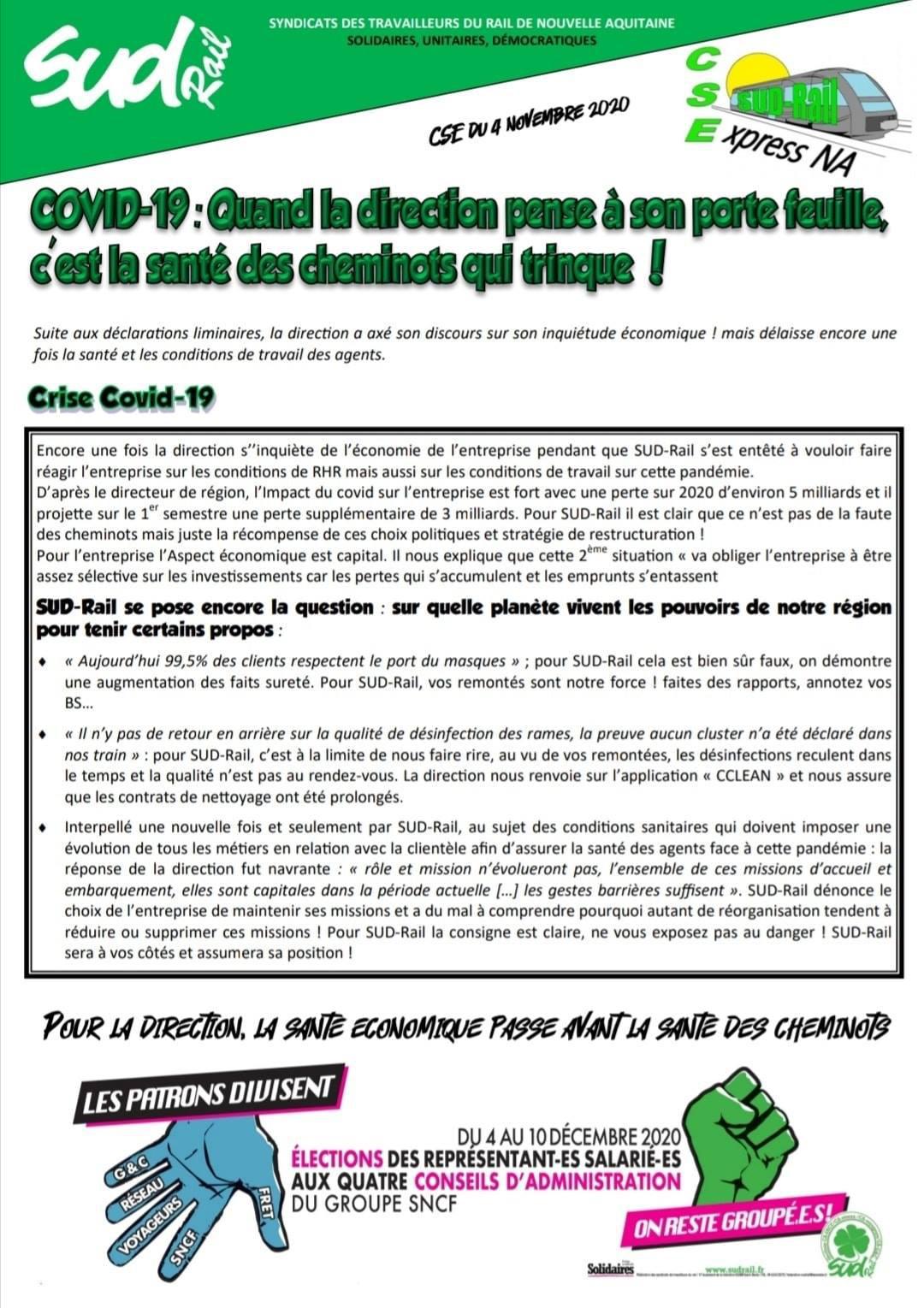 Quand la direction pense à son porte feuille, c'est la santé des cheminots qui trinquent !