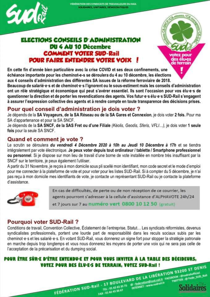 Élections CA : Comment voter SUD-Rail pour faire entendre votre voix !