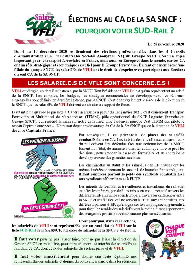 Pourquoi Voter SUD Rail ?