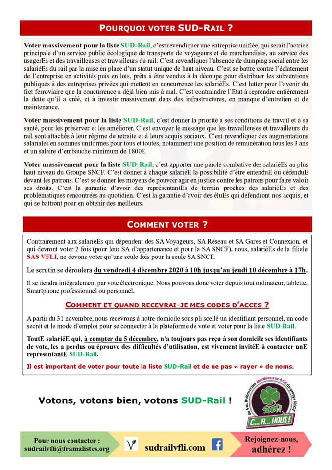 Pourquoi Voter SUD Rail ?
