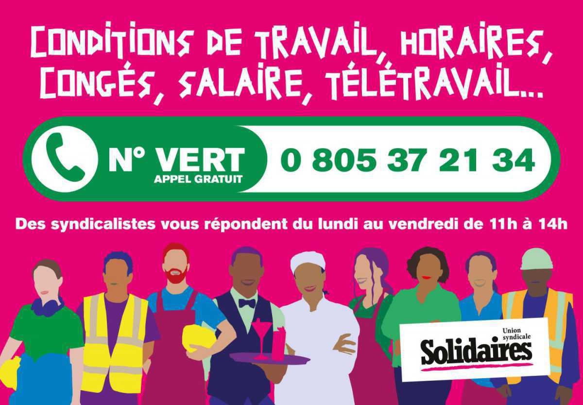 Reprise du Numéro Vert d’appui syndical de Solidaires ! Reprise du Numéro Vert d’appui syndical de Solidaires !
