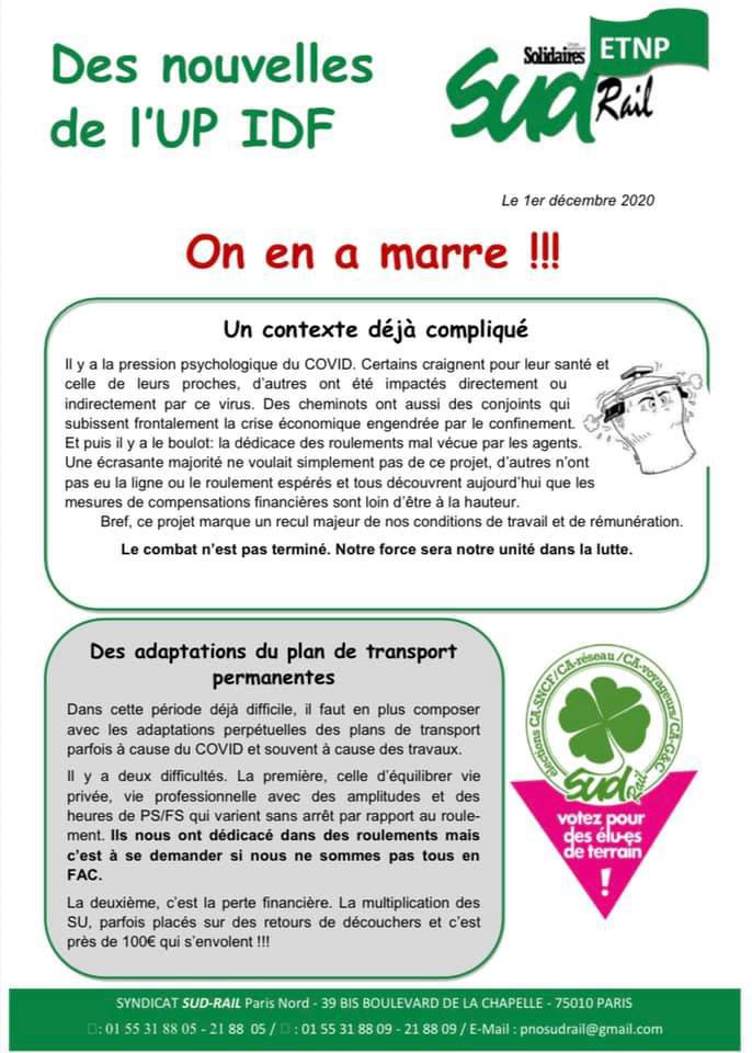 Des nouvelles de l'UP Ile de France
