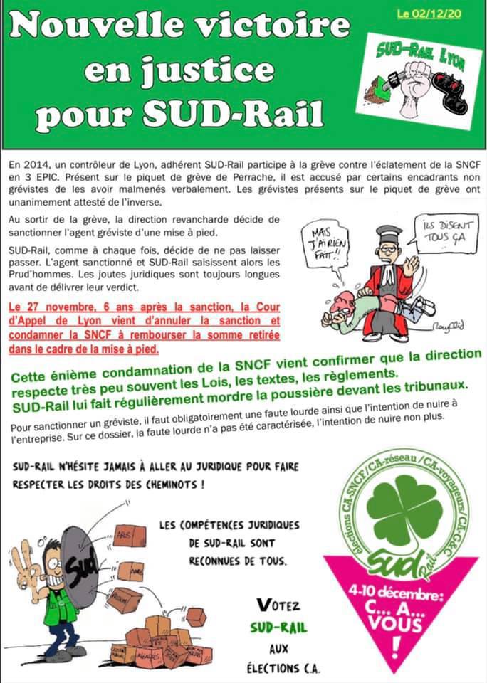 Nouvelle victoire en justice pour SUD Rail