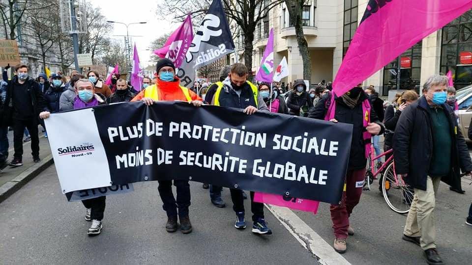 Manifestation du 5 Décembre contre la Loi Sécurité Globale, pour le droit au travail, l'emploi et les libertés...