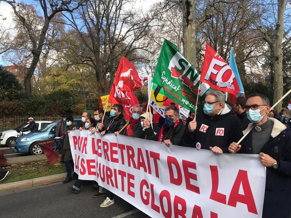 Manifestation du 5 Décembre contre la Loi Sécurité Globale, pour le droit au travail, l'emploi et les libertés...