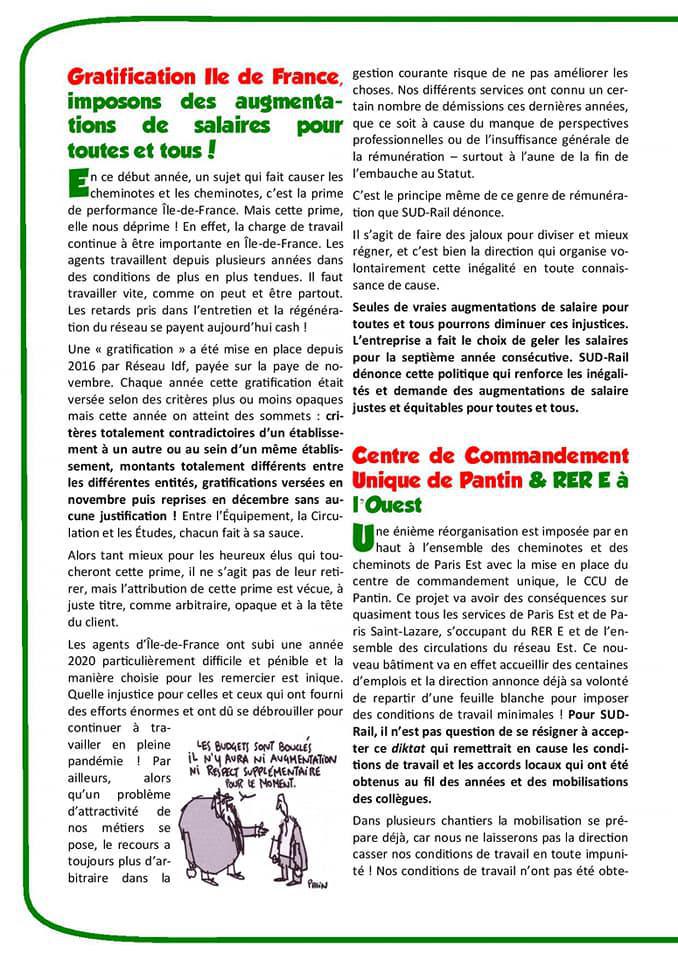 Infos du CSE Réseau Ile de France