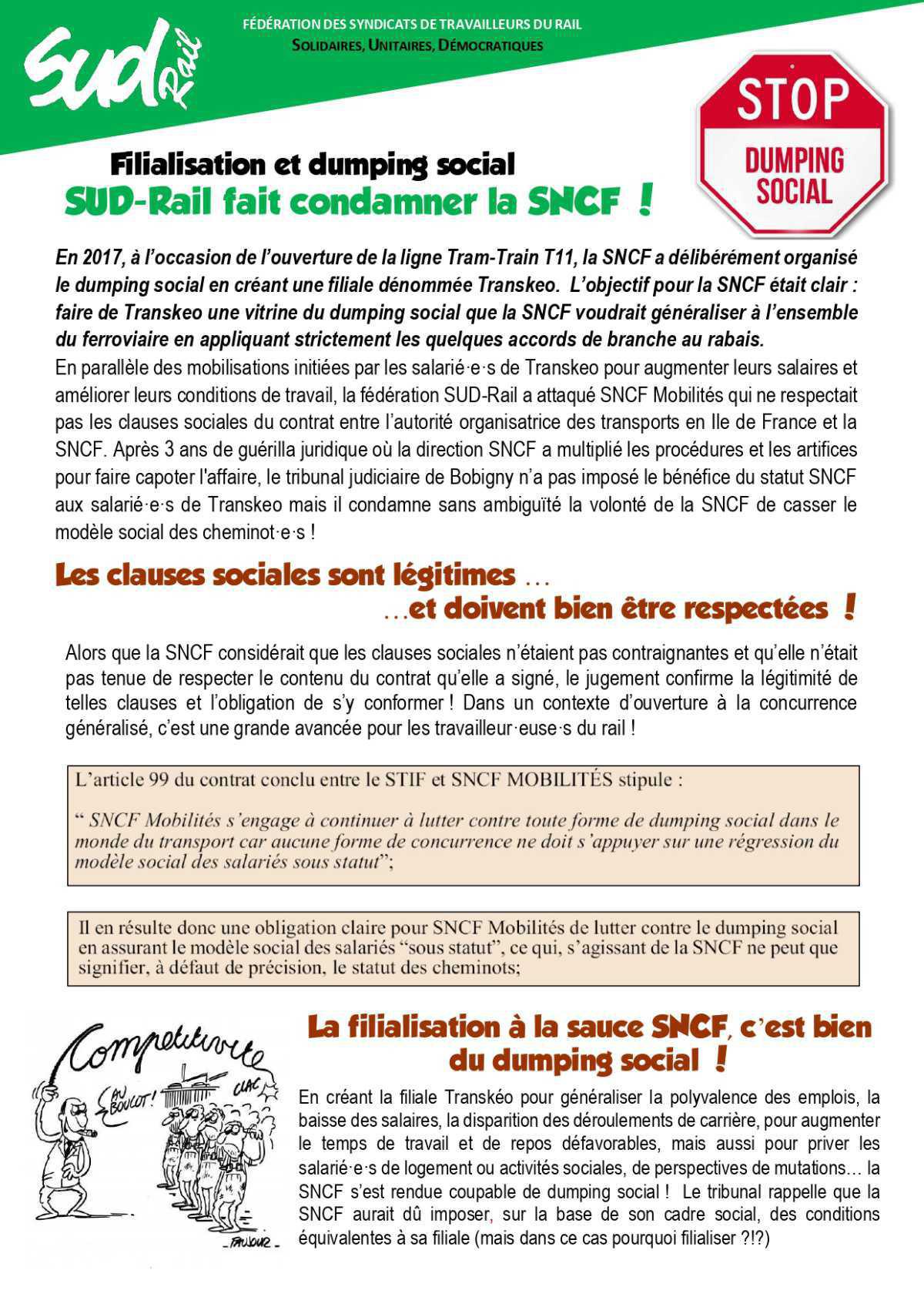 SUD Rail fait condamner la SNCF !