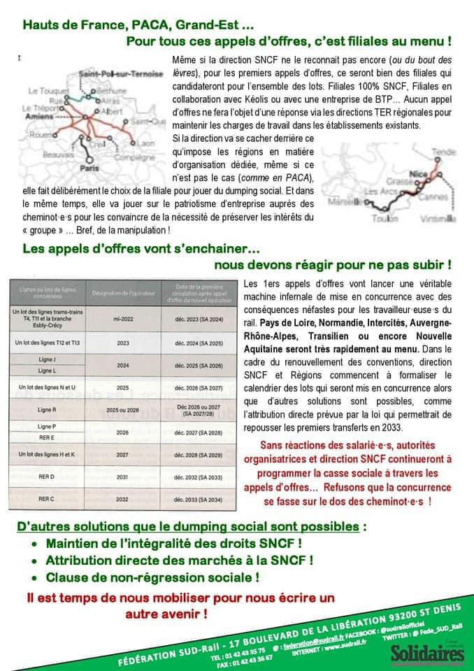 Filiales et moins-disant social, refusons la stratégie antisociale de la direction SNCF