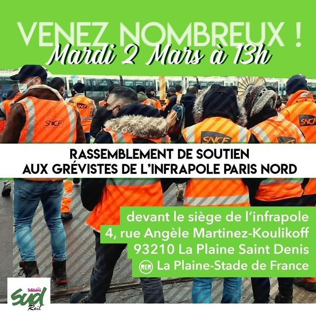 Grève des agents de maintenance des voies de Paris Nord