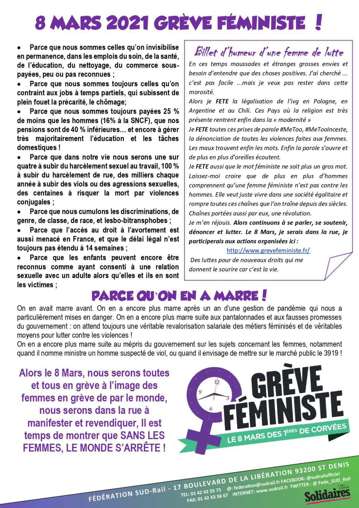 8 Mars : Grève Féministe ! 8 Mars : Grève Féministe !
