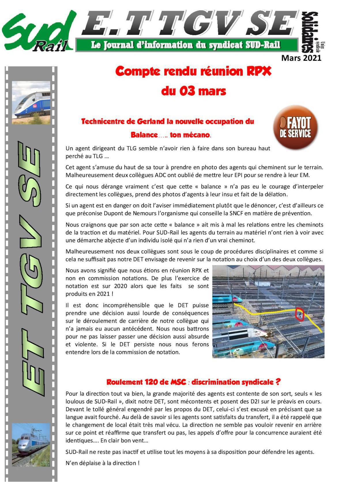 Journal d'information de l'E.T TGV SE