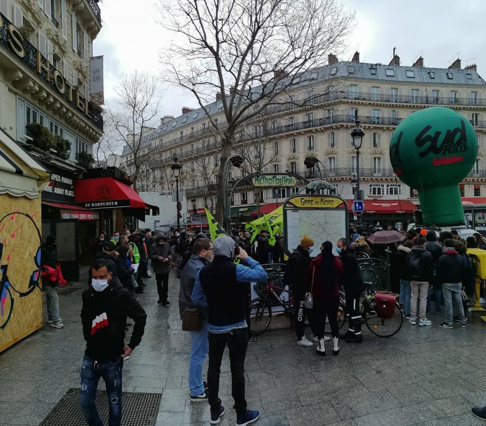 Rassemblement pour les camarades de l’Infrapôle de Paris Nord en lutte 