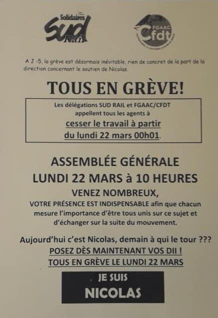 Grève des conducteurs de Laroche en soutien à Nicolas
