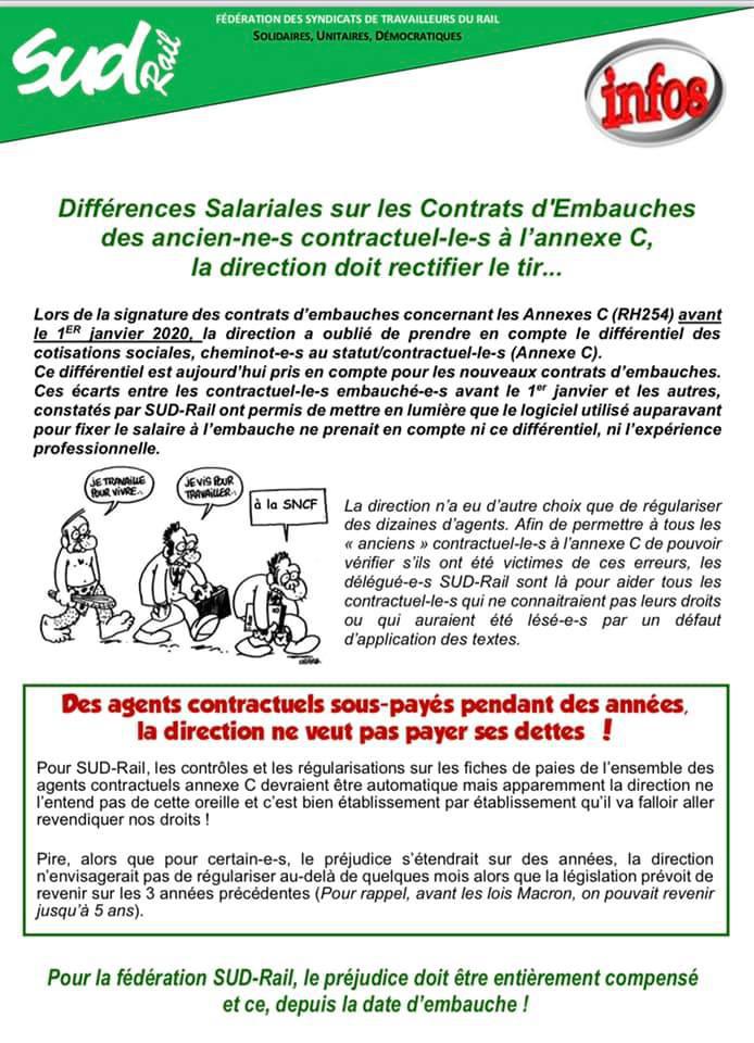 Différences Salariales sur les contrats d’embauche des contractuels Annexes C
