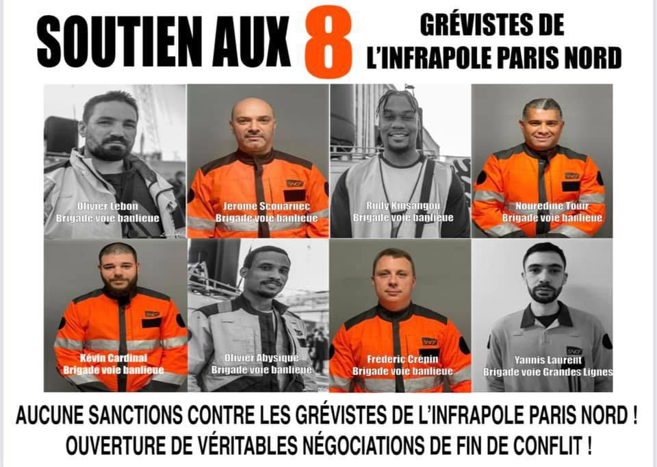 Les 8 grévistes de l'Infrapôle de Paris Nord menacés de sanctions