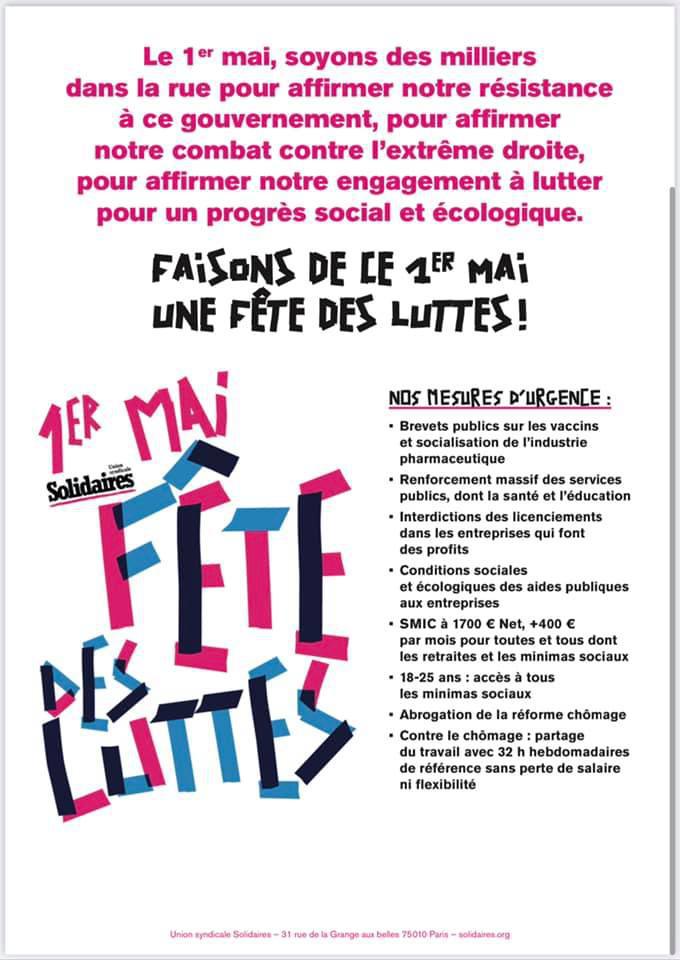 Un 1er Mai des Résistances et de Lutte dans la rue Un 1er Mai des Résistances et de Lutte dans la rue