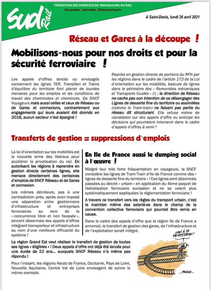 Mobilisons-nous pour nos droits et pour la sécurité ferroviaire ! Mobilisons-nous pour nos droits et pour la sécurité ferroviaire !